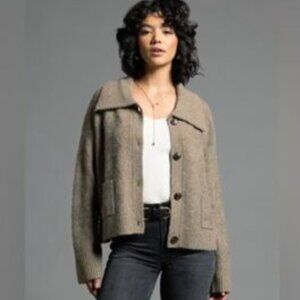 Weekend Los Angeles Y2K  Gretchen Collared Cropped Cardigan Size S